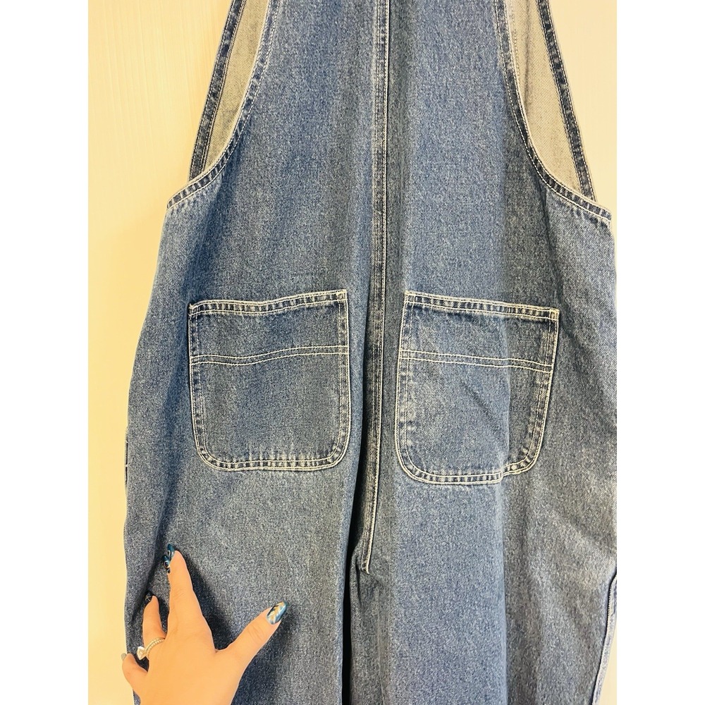 LL Bean Vintage Overalls Women Denim Bib Cotton Cottage Farm Chore Dungaree - Picture 5 of 8